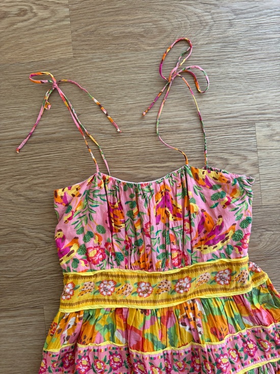 Farm Rio Mixed Fruits Paradise Cotton Midi Dress | Size Small - Picture 7 of 15